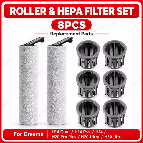 Kit Peças Aspirador Dreame H14/H20/H30 - 8 Escovas + Filtro HEPA