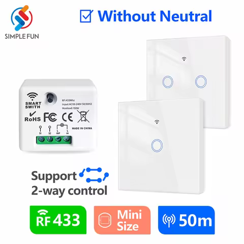 Interruptor Inteligente 433MHz com Controle Remoto