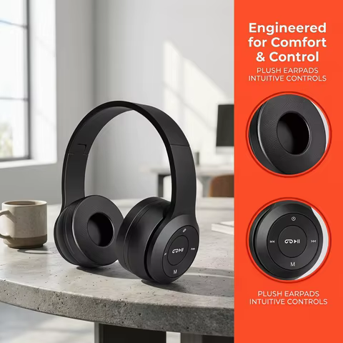 Fone Bluetooth 5.0 Sem Fio Over-Ear