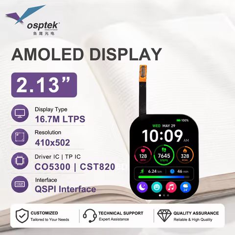 Módulo AMOLED 2.13" Tela OLED Colorida QSPI