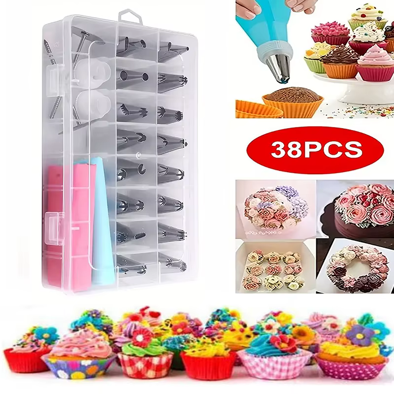 Kit 38 Peças Decoração Bolo Creme Saco