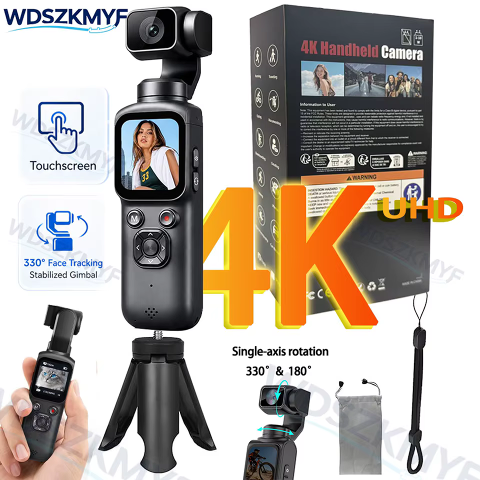 Câmera Vlog 4K com Rastreamento Facial