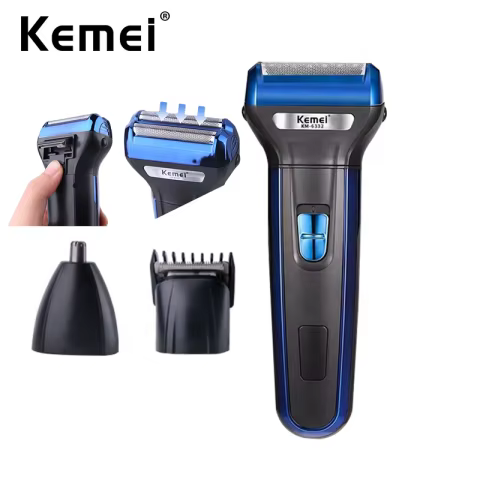 Barbeador Kemei Multifuncional 3 em 1