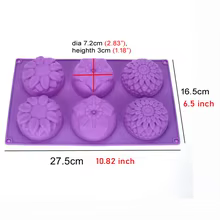 Molde de Silicone Rosa 6 Cavidades Thumbnail 6