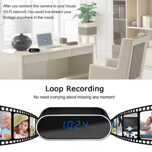 Câmera Relógio WiFi 1080P Thumbnail 4
