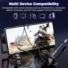 Fone Gamer Intra-auricular HiFi Bass com Microfone Removível Thumbnail 2