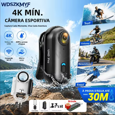 Mini Câmera de Ação Magnética 1080P/4K