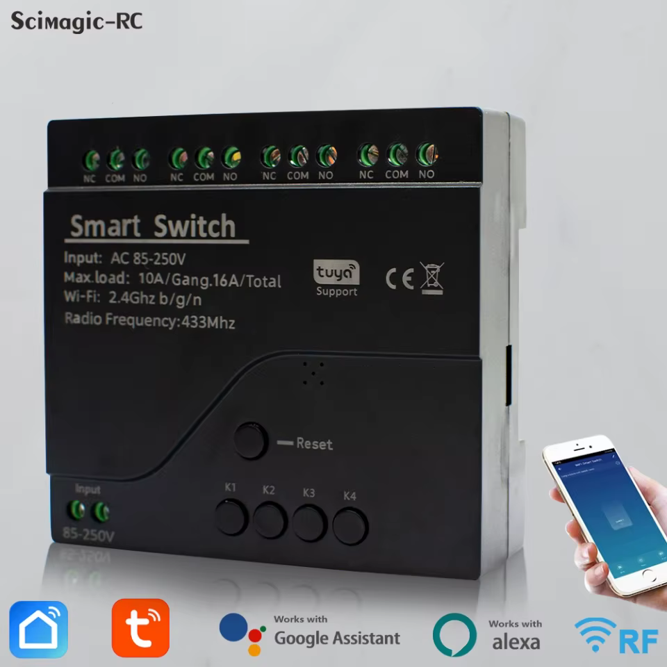 Interruptor Inteligente WiFi 4CH Tuya
