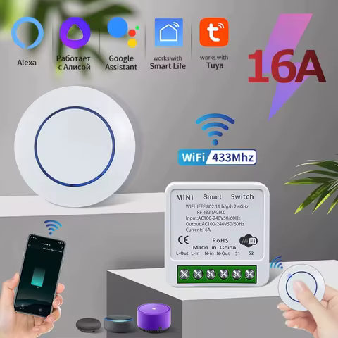 Interruptor WiFi Inteligente Tuya RF 433MHz