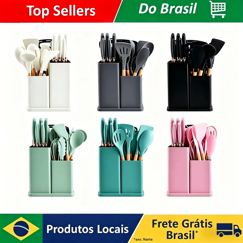 Kit Espátulas Silicone Antiaderente