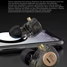 Fone de Ouvido Taurus HiFi KZ 8mm Thumbnail 3