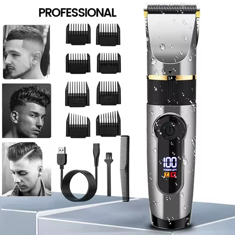 Aparador de Cabelo Profissional LED Recarregável