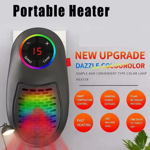 Mini Aquecedor de Mesa com Controle Remoto
