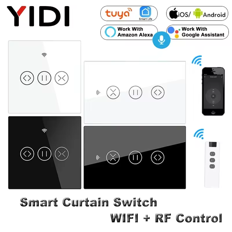 Interruptor de Cortina Inteligente WiFi RF433