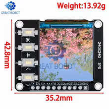 Tela LCD TFT Colorida 1.3" com SPI e Botão Thumbnail 2
