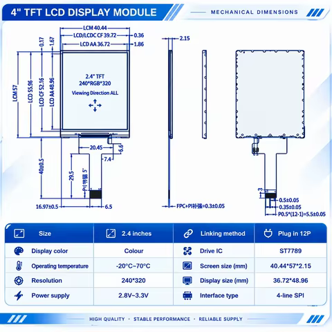Módulo LCD 2.4" TFT