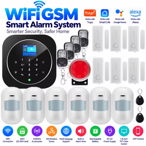 Alarme Inteligente GSM Wi-Fi com App Smart Life