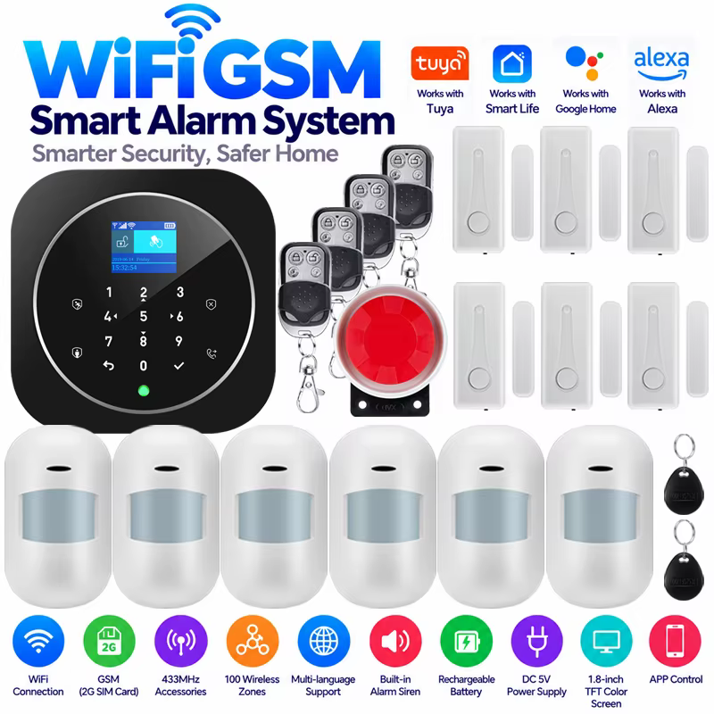 Alarme Inteligente GSM Wi-Fi com App Smart Life