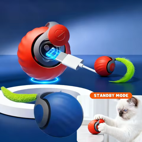 Bola Automática para Gato com Cauda Giratória