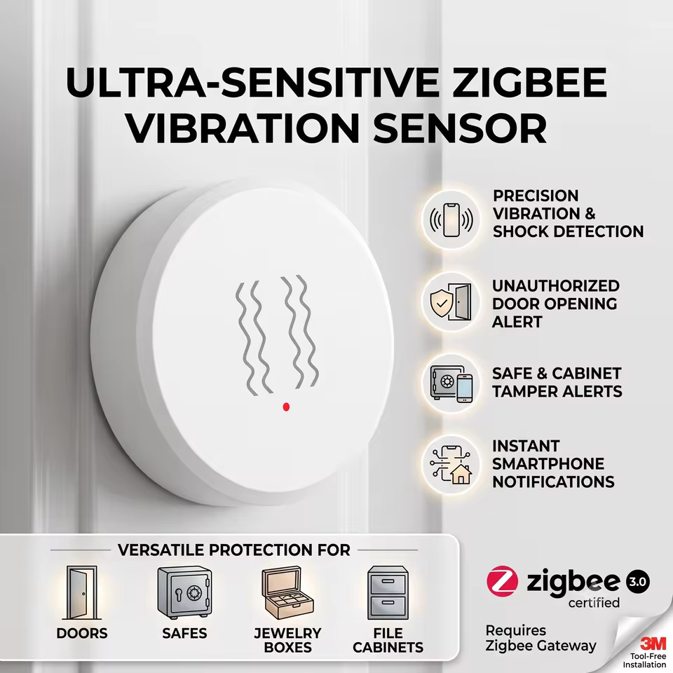 Sensor de Vibração Zigbee Tuya