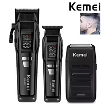 Kit Máquina de Cortar Cabelo Kemei Profissional Thumbnail 1