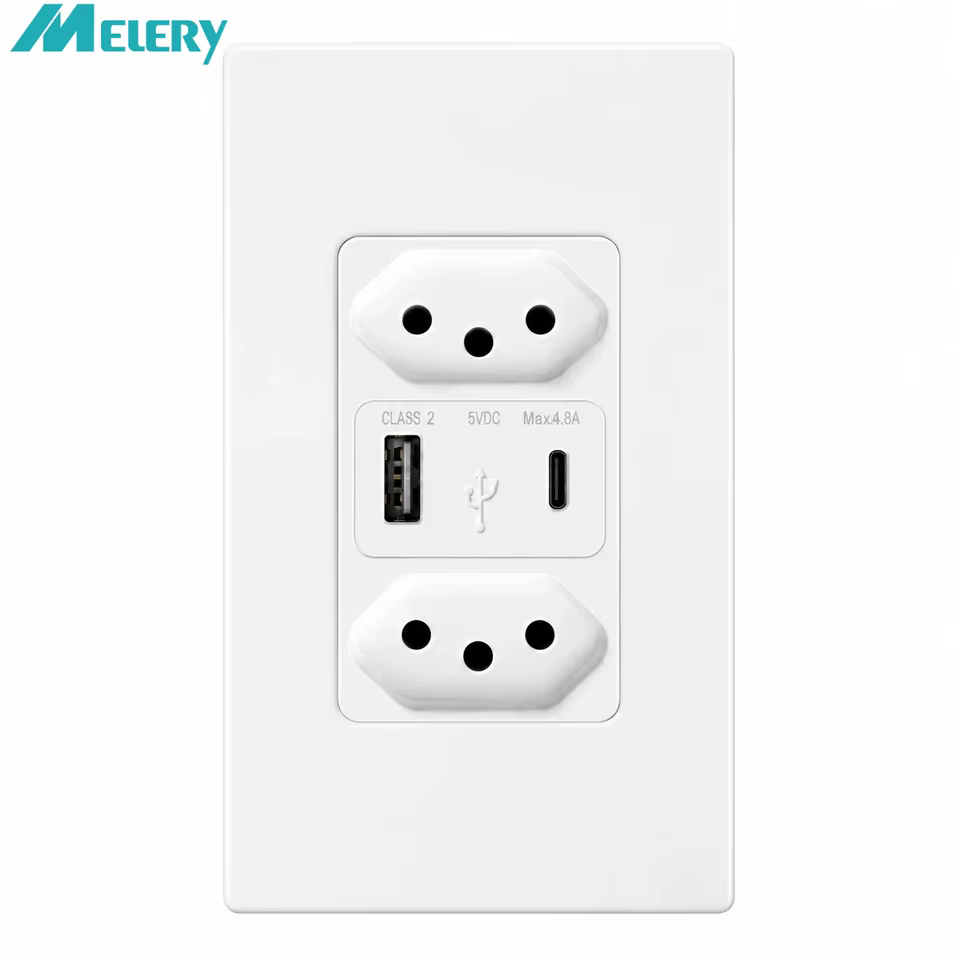 Painel de Tomada Melery 4x2 USB