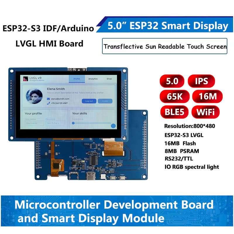 ESP32 S3 + Tela LCD 5" 800x480
