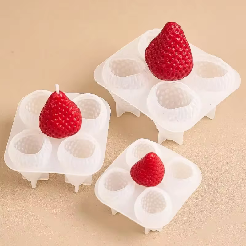 Molde Silicone Morango 3D