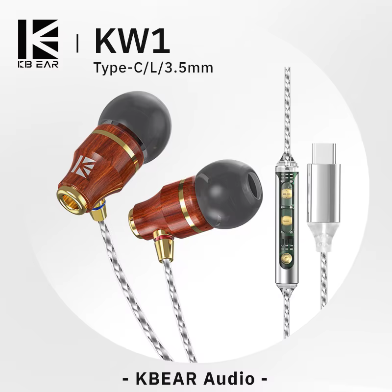 KBEAR KW1 Fones de Ouvido em Madeira