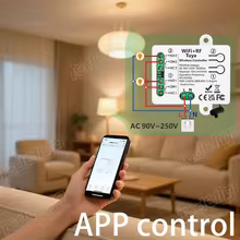 Interruptor Inteligente Tuya WiFi 433MHz com Controle Remoto Thumbnail 2