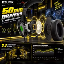 Headset Gamer BZUMK H2 RGB Thumbnail 2