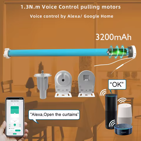 Motor de Cortina Tuya Zigbee com Bateria