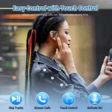 Fones Bluetooth Orelha Aberta LED Thumbnail 4