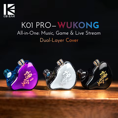 KBEAR K01PRO WukongPRO Fone de Ouvido com Fio