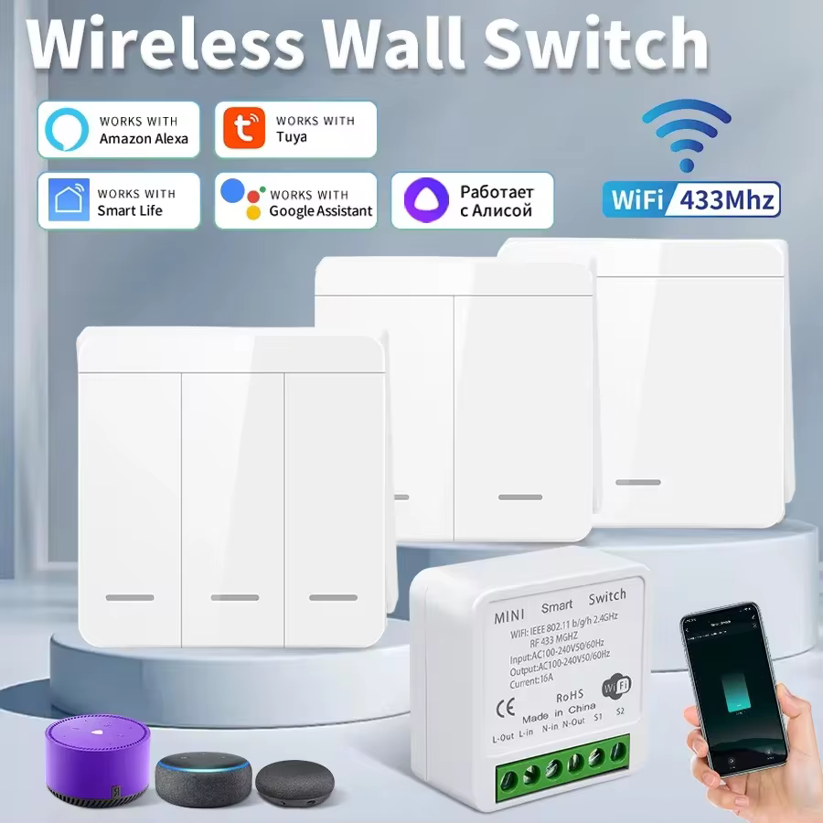 Interruptor Inteligente Wi-Fi RF 433MHz