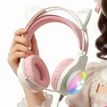 Headset Gamer SOYTO Rosa LED Thumbnail 5