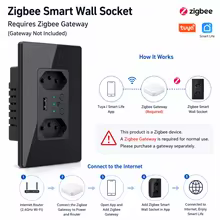 Tomada Inteligente Zigbee com USB e Vidro Thumbnail 3