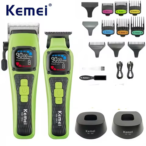 Aparador de Cabelo Kemei Profissional Recarregável
