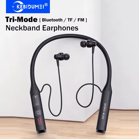 Fone Bluetooth KEBIDUMEI Colar de Pescoço