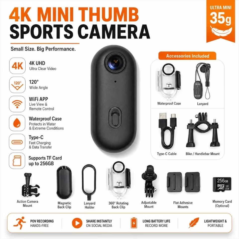 Câmera Esportiva 4K Mini WiFi