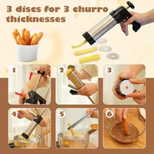 Kit Fazer Churros 3 em 1 Aço Inoxidável Thumbnail 4