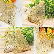 Saco Organza Dourado para Presentes Thumbnail 3