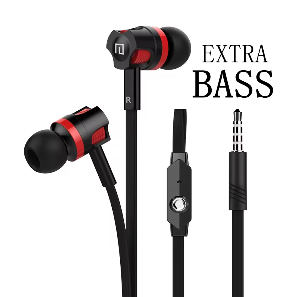 Fone de Ouvido 3.5mm com Microfone e Cabo Plano