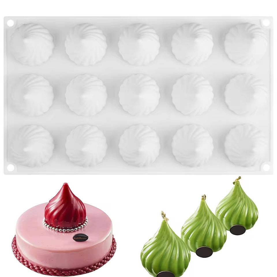 Molde de Silicone em Cone para Sobremesas
