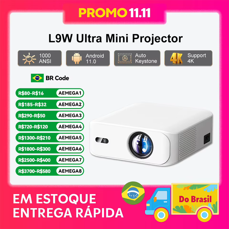 Projetor Android 4K Touyinger L9W