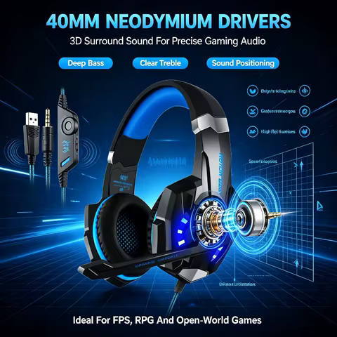 Headset Gamer RGB com Microfone