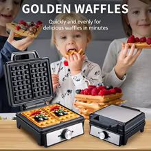 Máquina de Waffles Elétrica 1600W Thumbnail 5