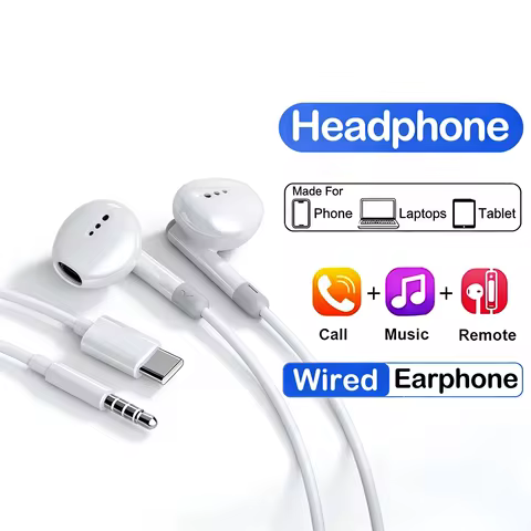 Fone de Ouvido com Fio Tipo C 3.5mm