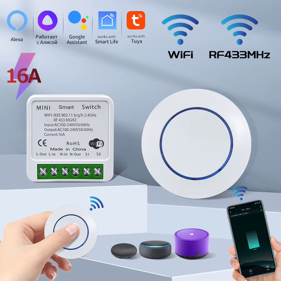 Interruptor Wi-Fi Inteligente 433MHz