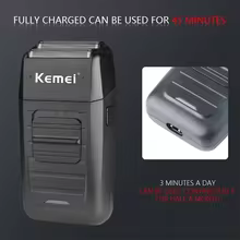 Kemei KM-1102 Barbeador Elétrico Recarregável Thumbnail 5